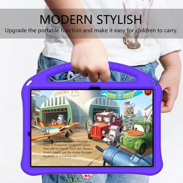 Alt view image 2 of 5 - Dteck Galaxy Tab S10/S9/S8 Ultra 14.6" Case, Lightweight Shockproof Rugged EVA Kids Case with Handle Stand & Pencil Holder, Purple