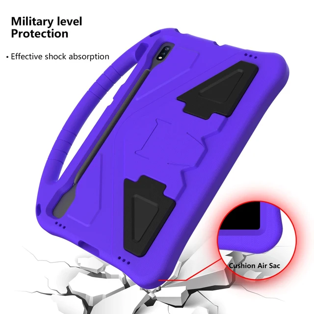 Alt view image 3 of 5 - Dteck Galaxy Tab S10/S9/S8 Ultra 14.6" Case, Lightweight Shockproof Rugged EVA Kids Case with Handle Stand & Pencil Holder, Purple
