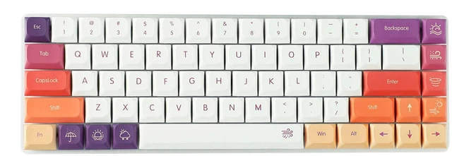 Main image of YMDK Ultra-Slim Style Smoke Cloud 128 Mx Low Profile Dye Sub PBT Keycaps for MX 61 64 68 75 84 87 96 108 Layout Mechanical Keyboard