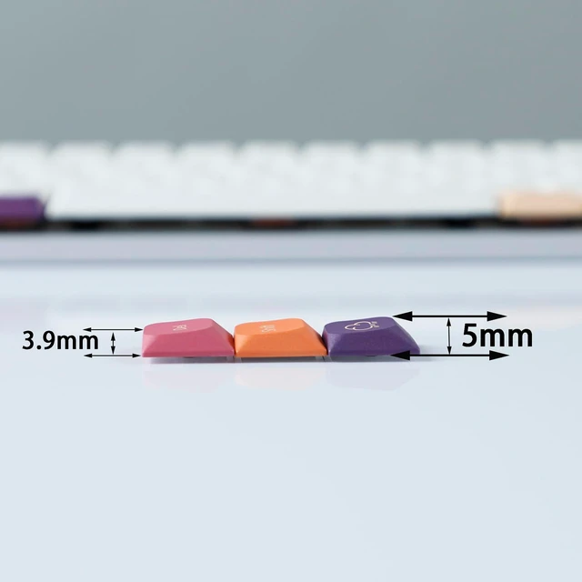Alt view image 3 of 5 - YMDK Ultra-Slim Style Smoke Cloud 128 Mx Low Profile Dye Sub PBT Keycaps for MX 61 64 68 75 84 87 96 108 Layout Mechanical Keyboard