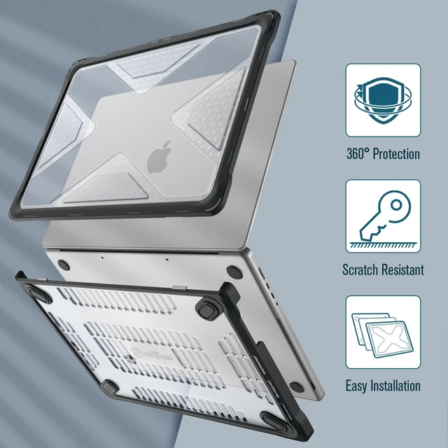 Alt view image 3 of 5 - Fintie Rugged Case for MacBook Pro 16 Inch, Crystal Clear