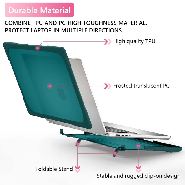 Alt view image 3 of 5 - Batianda Heavy Duty Case for MacBook Pro 14 inch 2026-2021, Deep Teal