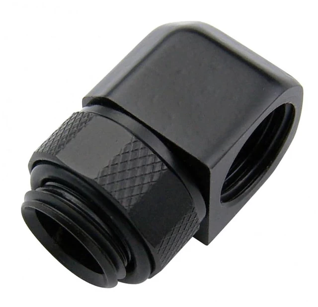 Main image of Koolance NZL-LXG1-BK Fitting Single, *Black* Swiveling Elbow, G 1/4 BSPP
