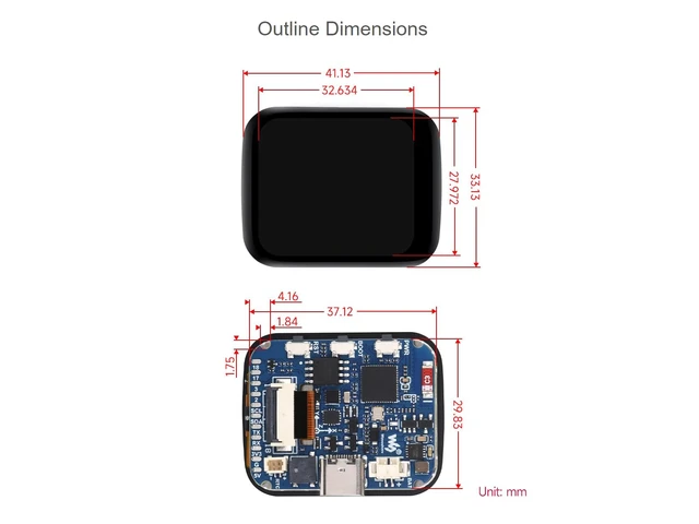 Alt view image 5 of 5 - Waveshare ESP32-S3 Development Board with Onboard 1.69inch Touch LCD Display, 240280 Pixels, 262K Color Micro LCD Display, ESP32-S3, Accelerometer and Gyroscope Sensor