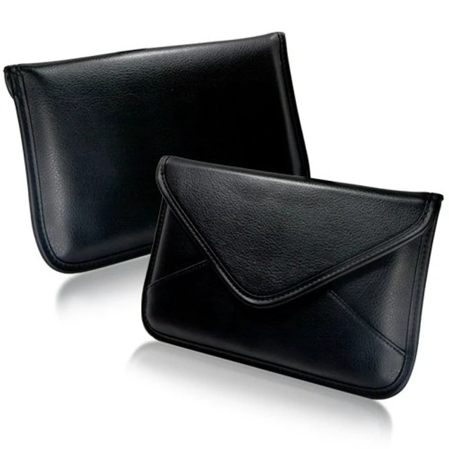 Alt view image 2 of 5 - BoxWave Case Compatible with GPD Win 2 - Elite Leather Messenger Pouch, Synthetic Leather Cover Case Envelope Design - Jet Black