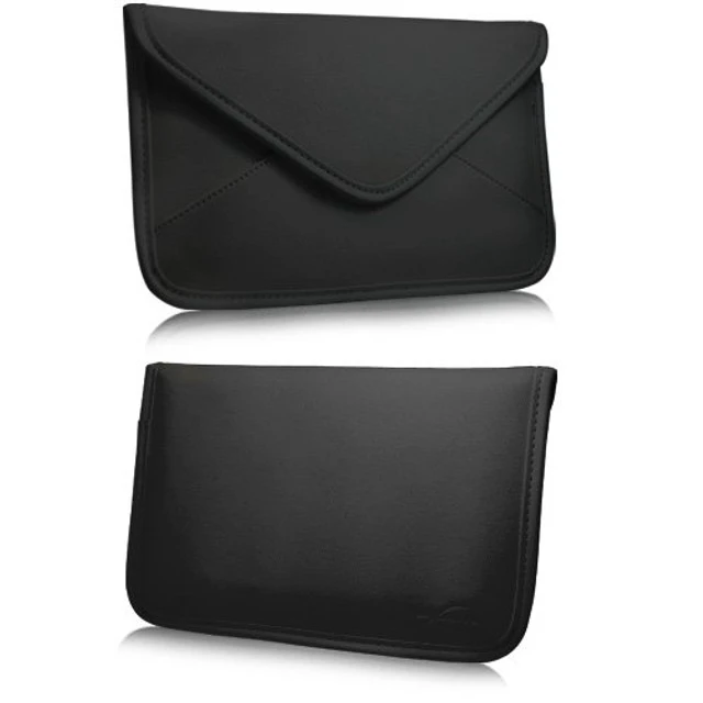 Alt view image 3 of 5 - BoxWave Case Compatible with GPD Win 2 - Elite Leather Messenger Pouch, Synthetic Leather Cover Case Envelope Design - Jet Black