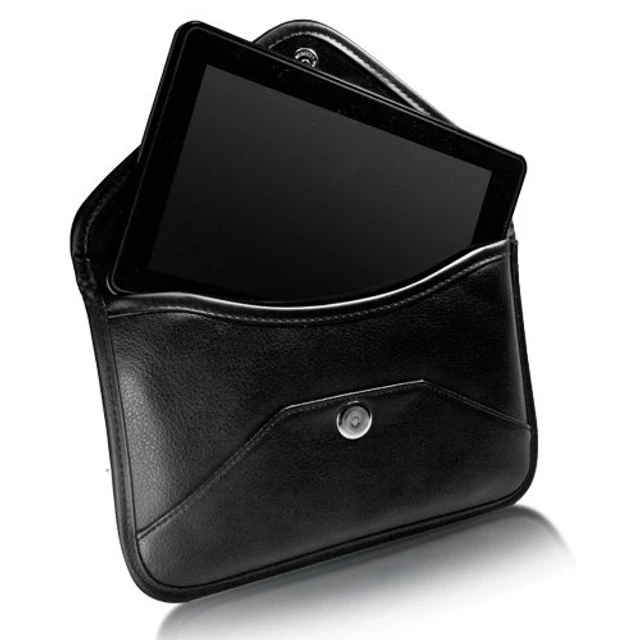 Alt view image 4 of 5 - BoxWave Case Compatible with GPD Win 2 - Elite Leather Messenger Pouch, Synthetic Leather Cover Case Envelope Design - Jet Black