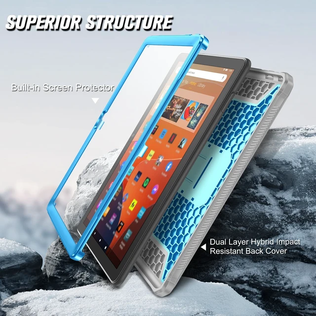 Alt view image 3 of 5 - Fintie Shockproof Case for 10.1" Fire HD 10 13th Gen 2023, Blue