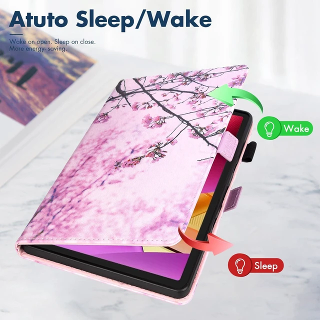 Alt view image 2 of 5 - Dteck for Fire Max 11 Tablet Case 11" (13th Generation) 2023, PU Leather Shell TPU Back Cover Folio Slim Case with Auto Sleep Wake, Adjustable Viewing Angles, Cute, Pink Cherry