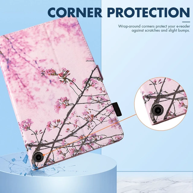Alt view image 4 of 5 - Dteck for Fire Max 11 Tablet Case 11" (13th Generation) 2023, PU Leather Shell TPU Back Cover Folio Slim Case with Auto Sleep Wake, Adjustable Viewing Angles, Cute, Pink Cherry