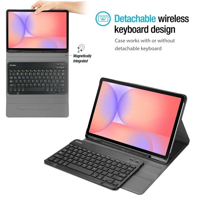 Alt view image 2 of 5 - ProCase Keyboard Case for Galaxy Tab S10 Lite/S10 FE/S9 FE 10.9", Black