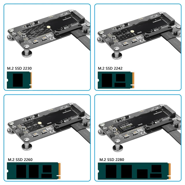 Alt view image 5 of 5 - CERRXIAN M.2 NVME M-Key SSD to PCI-E 1X Extension Cable with Cooling Fan and Automatic Discoloration LED,Supports 2230/2242 / 2260/2280 M.2 NGFF NVME SSD