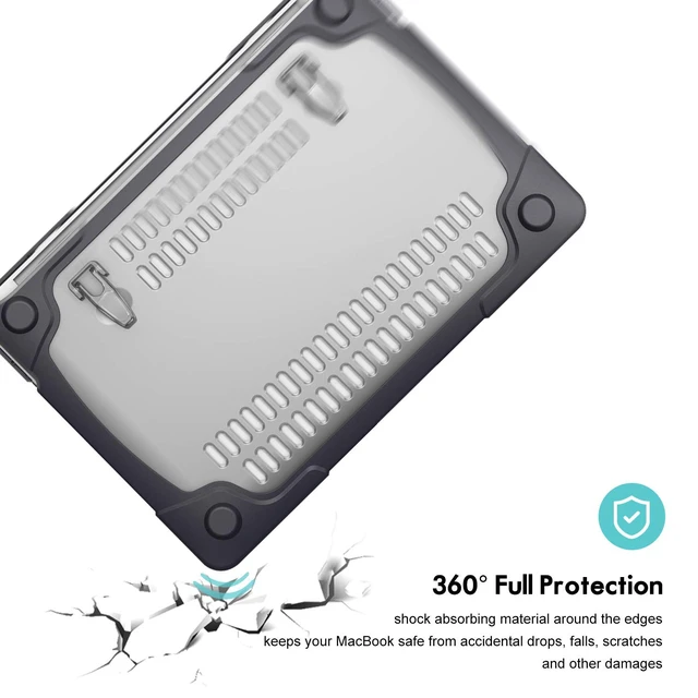 Alt view image 3 of 5 - ProCase for MacBook Pro 13 Inch 2023 M2, 2022 2020 M1 A2338/ A2289/ A2251, Heavy Duty Hard Shell Case with Dual Layer Protective Cover and Kickstand for MacBook Pro 13-inch -Black