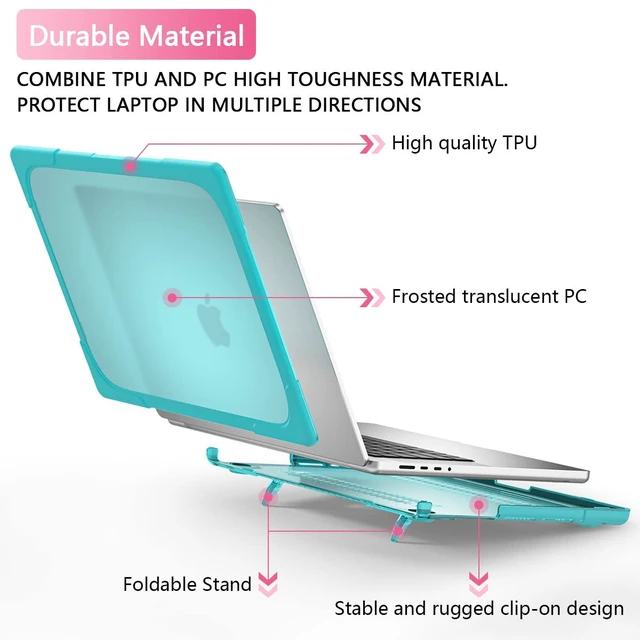 Alt view image 3 of 5 - Batianda Heavy Duty Case for MacBook Pro 14 inch 2026-2021, Blue