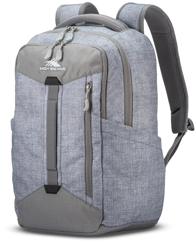 Main image of High Sierra Large Backpack Reflective Accent Comfortable Mesh Back School Bag with Tablet Device Sleeve and Adjustable Straps, Silver