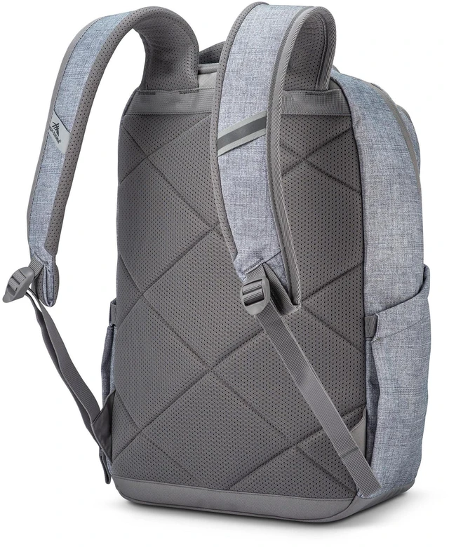 Alt view image 3 of 5 - High Sierra Large Backpack Reflective Accent Comfortable Mesh Back School Bag with Tablet Device Sleeve and Adjustable Straps, Silver