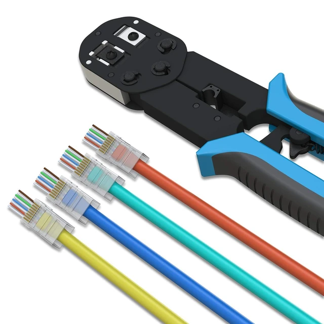Alt view image 5 of 5 - LINKUP Cat6 RJ45 Pass-Through Plugs ^^ 105-Pack, Gold
