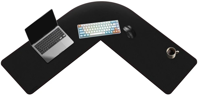 Main image of ZORESYN PU Leather L Shaped Desk Mat (39.4" + 39.4") x 13", Black