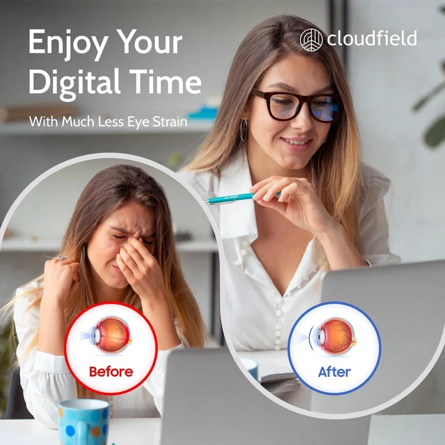 Alt view image 4 of 5 - cloudfield Blue Light Glasses Men & Women, Reduce Blue Light & UV400