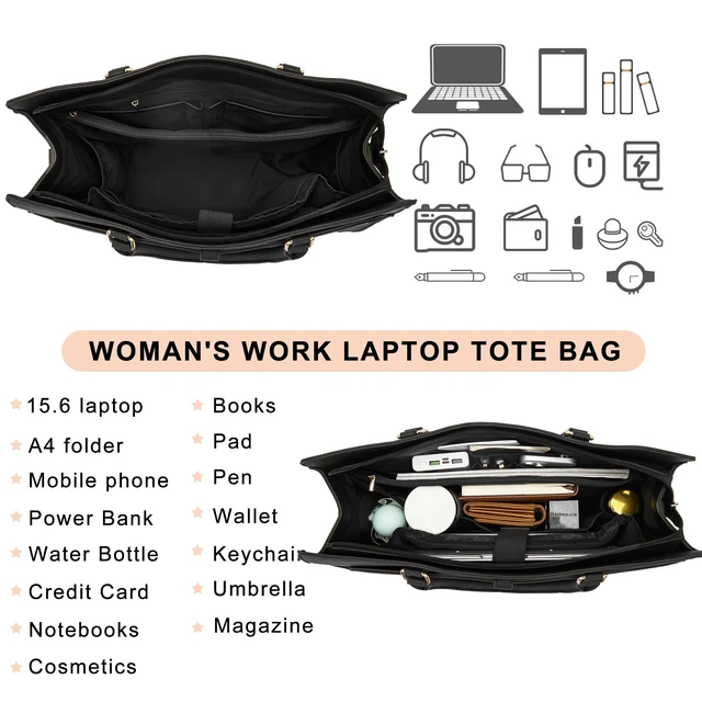 Alt view image 4 of 5 - 15.6 Inch Laptop Bag for Women Work Tote Purses Briefcase Teacher Handbag