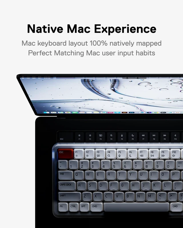 Alt view image 3 of 5 - MelGeek O2 Wireless Low Profile Mechanical Quiet Keyboard for Mac Office
