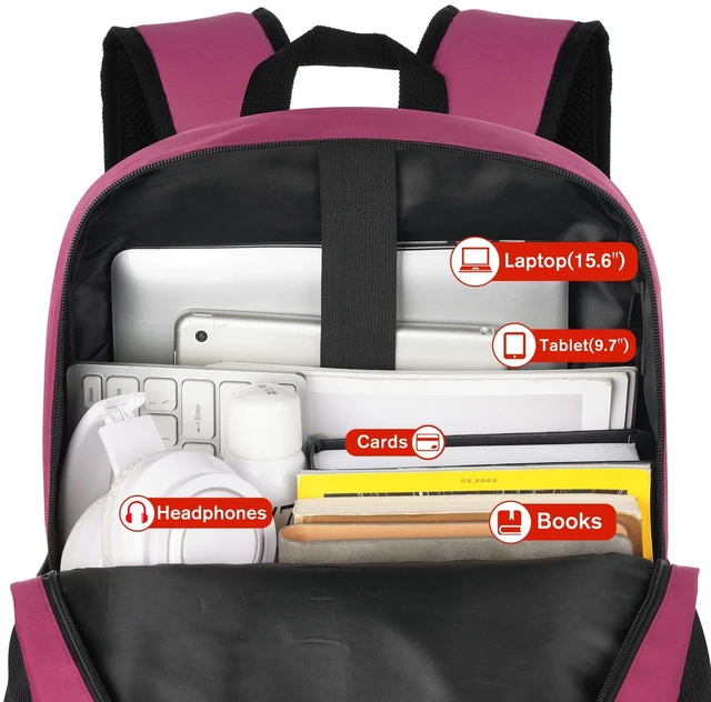 Alt view image 4 of 5 - YAMTION Laptop Backpack,Bookbag for Women and Teen Girls School Backpack with USB Port for College Work