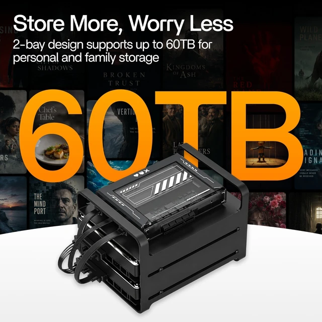Alt view image 2 of 5 - 2 Bay DIY NAS Kit, x86 Home Server, Intel Quad-Core, 16GB RAM,