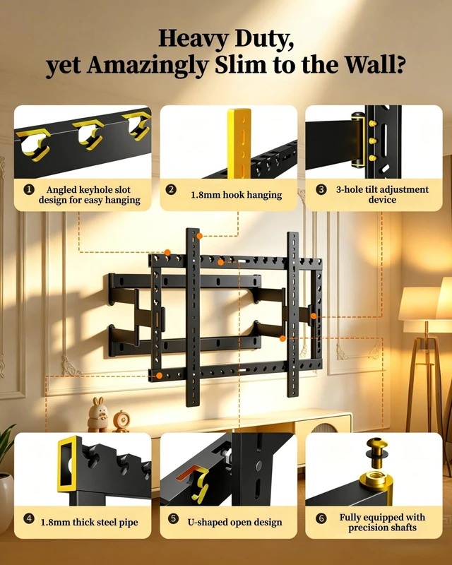 Alt view image 5 of 5 - 0.87" Low Profile TV Wall Mount Fits 98 100 110 115 120 Inch Giant Screens