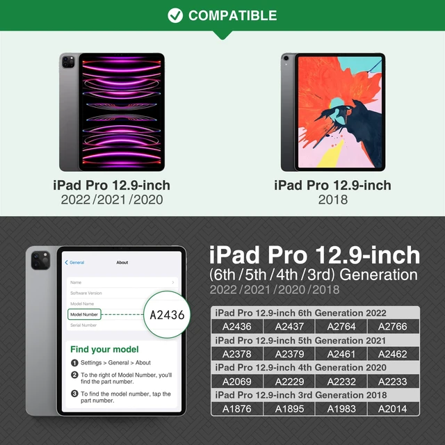 Alt view image 2 of 5 - KingBlanc Case for iPad Pro 12.9 6th/5th/4th/3rd Generation 2022/2021/2020