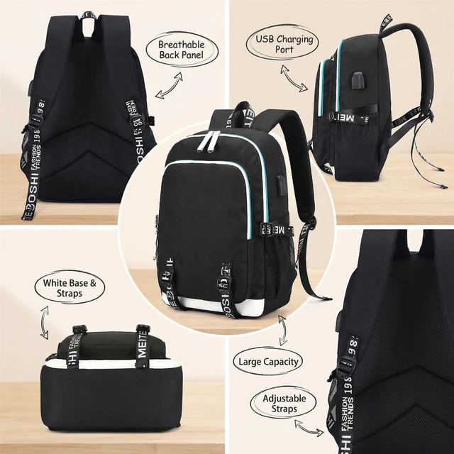 Alt view image 3 of 5 - KARFRI Soccer Player 7 Multifunction Sport Backpack Travel Laptop Football Fans Bag for Men Women (Blue lines - 2)