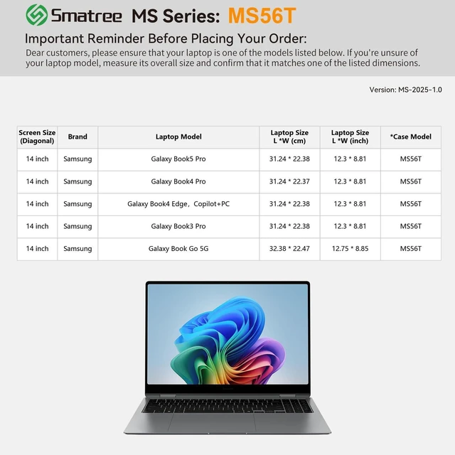 Alt view image 2 of 5 - Smatree MS56T Hard EVA Sleeve with Stand for 14" Samsung Galaxy Book4 Edge
