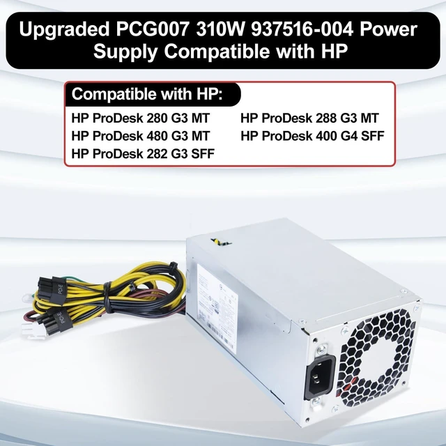 Alt view image 2 of 5 - LXun Upgraded PCG007 937516-004 310W Power Supply Compatible with HP ProDesk 280 288 480 G3 MT, Compatible with HP 400G4 282G3 SFF 901772-004 DPS-310AB-1A PSU Power Supply