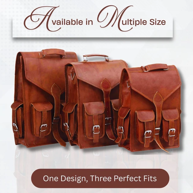 Alt view image 5 of 5 - Shy Shy Lets Touch The Sky 16" Leather Backpack Lightweight Rucksack Sling Bag Men and Women (12"x 6")