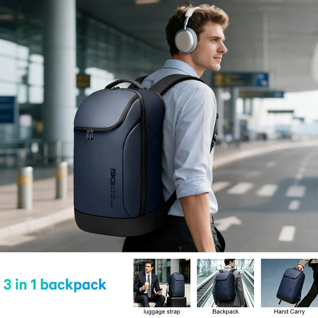 Alt view image 2 of 5 - FUTURE AESTHETICS Business Smart Backpack Waterproof for women,men,Fight Approved Durable Backpack suitable as overnight and travel backpack (Blue)