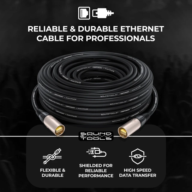 Alt view image 2 of 5 - SuperCAT Professional Grade Shielded CAT5e etherCON Cable (3 ft, Black)