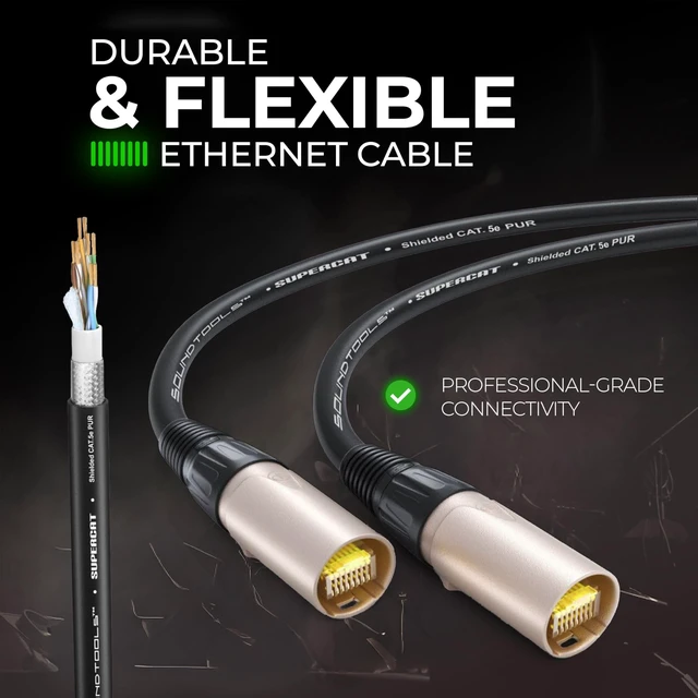 Alt view image 4 of 5 - SuperCAT Professional Grade Shielded CAT5e etherCON Cable (3 ft, Black)
