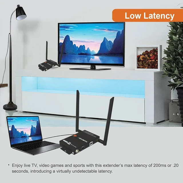 Alt view image 5 of 5 - J-Tech Digital Wireless HDMI Transmitter and Receiver 660ft Full HD 1080p with HDMI Loop Output Operation Channel Change IR Passthrough