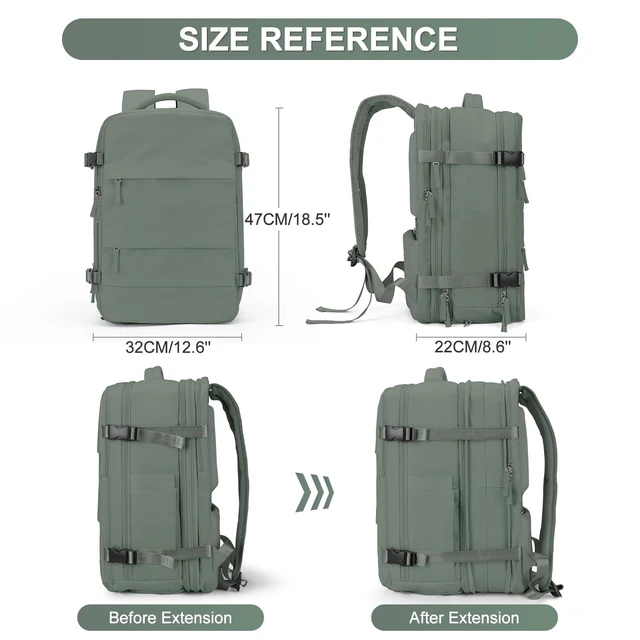 Alt view image 2 of 5 - Extra Backpack For Traveling On Airplane Travel Backpack For Women Men Airline Approved Carry On Bags For Airplanes Gym Bag With Shoe Compartment Waterproof Laptop Backpack Camping Hiking Backpack