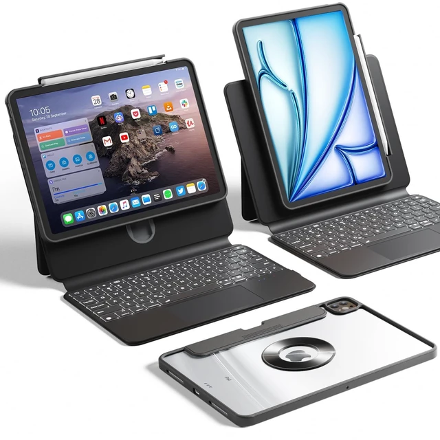 Main image of Uminy Detachable Magnetic Keyboard Case for iPad A16 & 10.9 Inch, Black