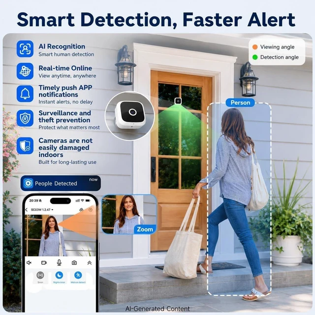 Alt view image 4 of 5 - SOIADV 2.5K Wireless Window Cameras for Home Security, 6s Pre-Roll