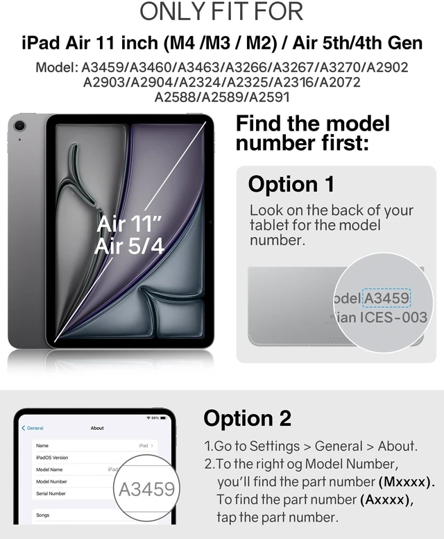 Alt view image 3 of 5 - auaua Case for iPad Air 11 Inch M4/M3/M2, iPad Air 5th/4th Gen, Green