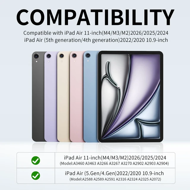 Alt view image 2 of 5 - GKABXY Magnetic Case for iPad Air 11" M4/M3/M2, iPad Air 5th/4th Gen 10.9"