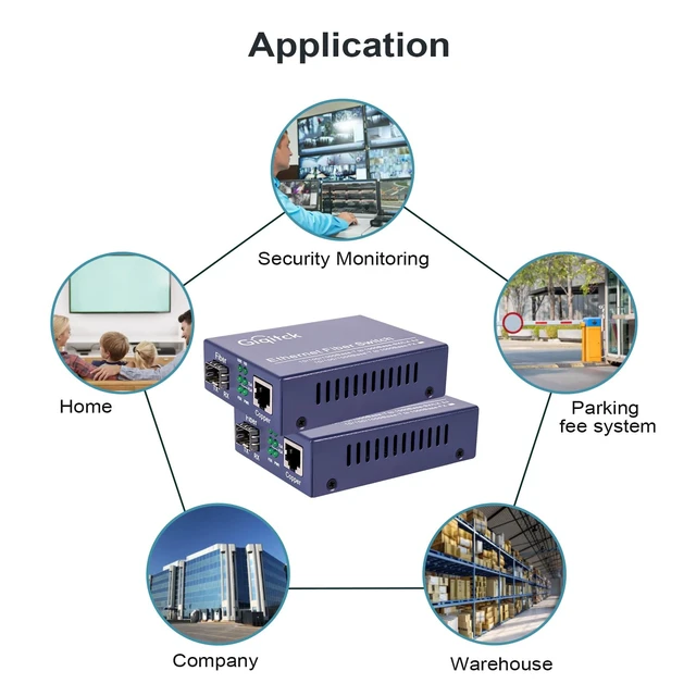 Alt view image 3 of 5 - 10/100/1000Mbps Networks Ethernet to Fiber Media Converter 2pcs