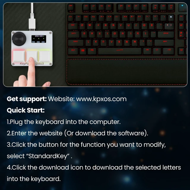 Alt view image 3 of 5 - mydcjxktxdywd KPXOS OSU3X Custom Gaming Keyboard with Magnetic Switches, Rapid Trigger Macro Keyboard for OSU and for Geometry Dash, RGB Backlight, Hall Effect he Magnetic Keyboard (White)