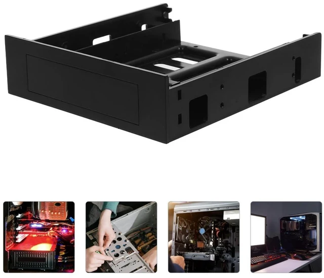 Alt view image 3 of 5 - Drive Bay Bracket, 5.25in to 2.5/3.5 SSD HDD Adapter, Internal Hard Drive Mounting Kit, Perfect for PC Upgrade, Workstation, or Storage Expansion