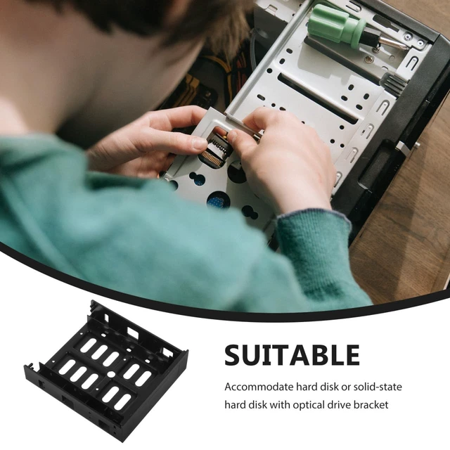 Alt view image 4 of 5 - Drive Bay Bracket, 5.25in to 2.5/3.5 SSD HDD Adapter, Internal Hard Drive Mounting Kit, Perfect for PC Upgrade, Workstation, or Storage Expansion