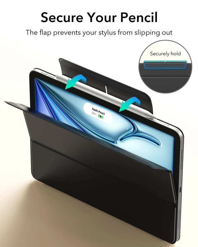 Alt view image 5 of 5 - ESR for iPad Air 11-inch M4/M3/M2, iPad Air 5th/4th Generation Case, Black