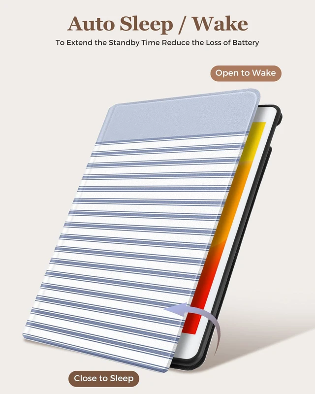 Alt view image 5 of 5 - Wazzasoft for iPad 5/6th,iPad Pro 9.7 Inch,iPad Air 1st/2nd Case,BlueStripe