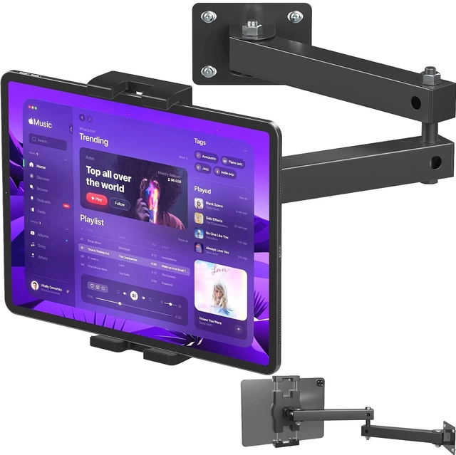 Main image of Mippko Foldable Wall Mount iPad Holder Tablet Mount Stand,360 Adjustable Tablet Holder,2-Stage Extendable Articulating Aluminum Alloy Arm,Compatible with 4.7~12.9" iPad/Nexus/e-Reader/Switch/iPhone