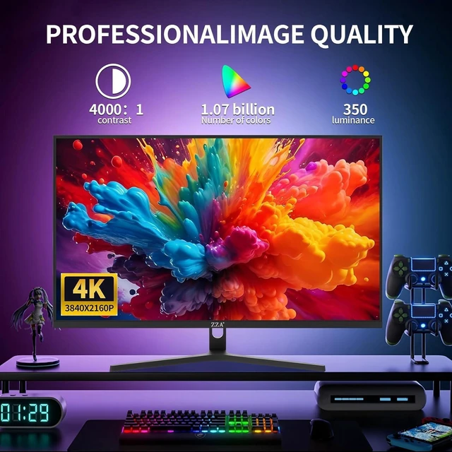 Alt view image 3 of 5 - 32" 4K UHD IPS Monitor, 60Hz HDMI DP Ergo, MacBook Home Office & PS5 Gaming